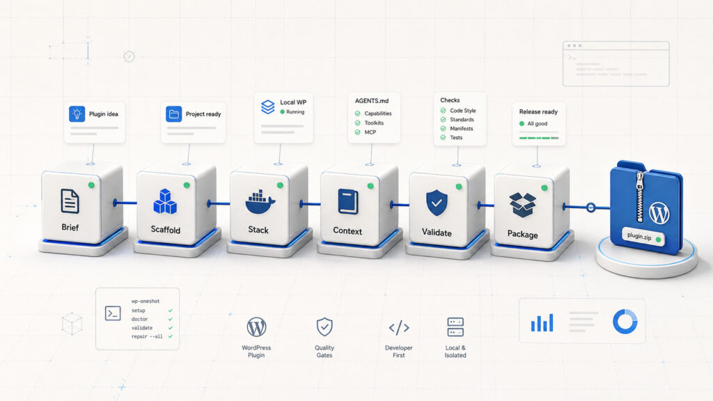 WP OneShot workflow pipeline from brief to release package